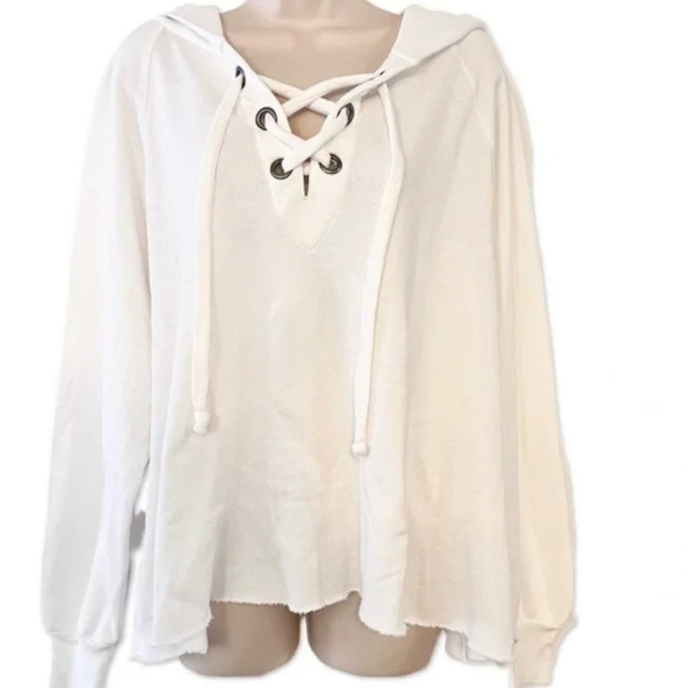 Wildfox Hutton Lace Up Hoodie - M